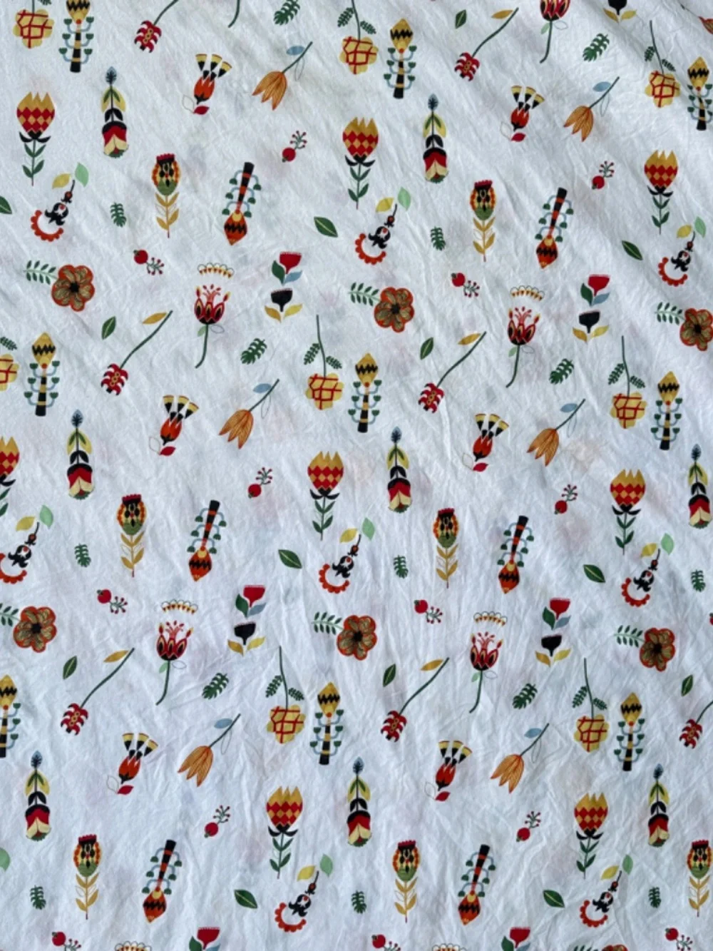 Ikea Rosenfibbla Duvet Cover Full Double Bed Nordic Folk Art Flowers Cotton